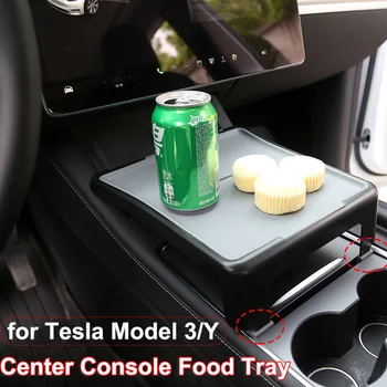 Tesla Model 3 Y 2023 Bandeja de Comida Secretária Console Central Beber um Café com Refeições a Bordo Ficar com Tapete de Silicone Organizador Tabela de Armazenamento de