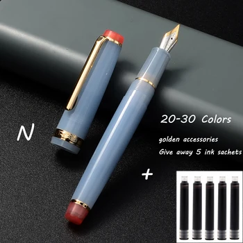 Texto Personalizado Personalizado Jinhao 82 Caneta-Tinteiro F Nib Escrita Suave Com Tinta Giratório Ouro/Prata Acessórios De 20 Cores