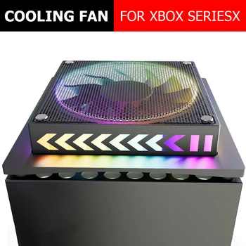 Topo da Ventoinha de Resfriamento Anti-Pó de Metal Líquido Ventoinha de Refrigeração Externa, Sistema de Topo da Ventoinha de Resfriamento Para Xbox SeriesX Console de Ficar com a Luz do RGB