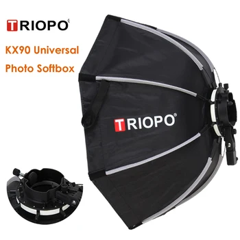 Triopo KX90 Speedlite Exterior Octagon Guarda-chuva de Montagem Universal para Flash Softbox para Yongnuo YN560IV 568 Godox AD200 V1 Fotografia