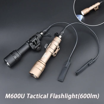 Tática LED 600 Lumen Lanterna Surefir M600 M600U Arma Scout Luz Rifle de Airsoft DIODO emissor de luz Poderoso Remoto Interruptor de Pressão 20mm