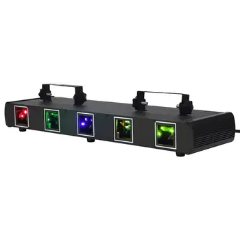 U'King RGBYC Cinco buracos Discoteca Luz Laser Estágio de Iluminação de Efeito de 11CH DMX Controle de Som para DJ Festa do Clube Mostrar