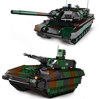 XINGBAO Série Militar, O Leopard-2A6 Tanque Principal de Batalha E viatura de Combate de Infantaria Blocos de Construção Militar Tijolos Meninos Brinquedos