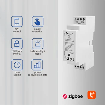 ZigBee 3.0 Gledopto Trilho Din Disjuntor De Alimentação Do Medidor De Energia Do Monitor Tuya Vida Inteligente De Controle De Aplicativo Power Display Ajuste Do Temporizador